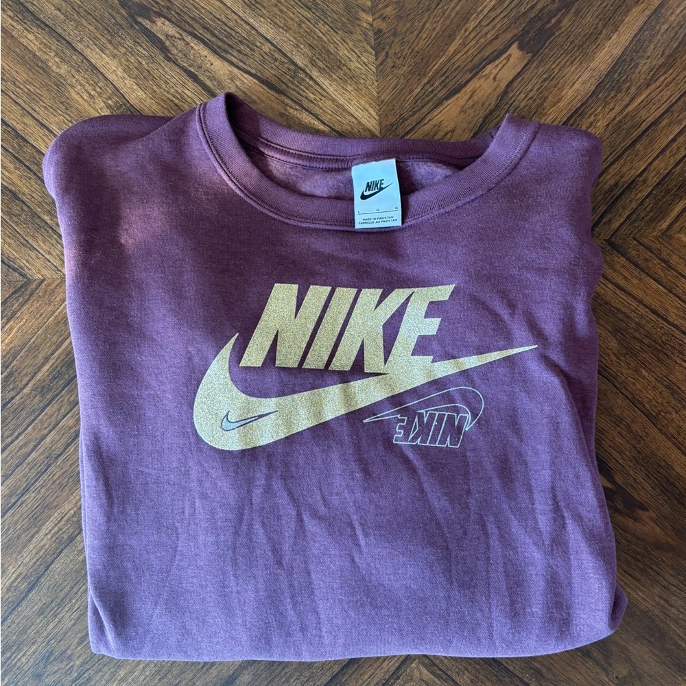 Nike Maroon Sweatshirt with Gold Logo